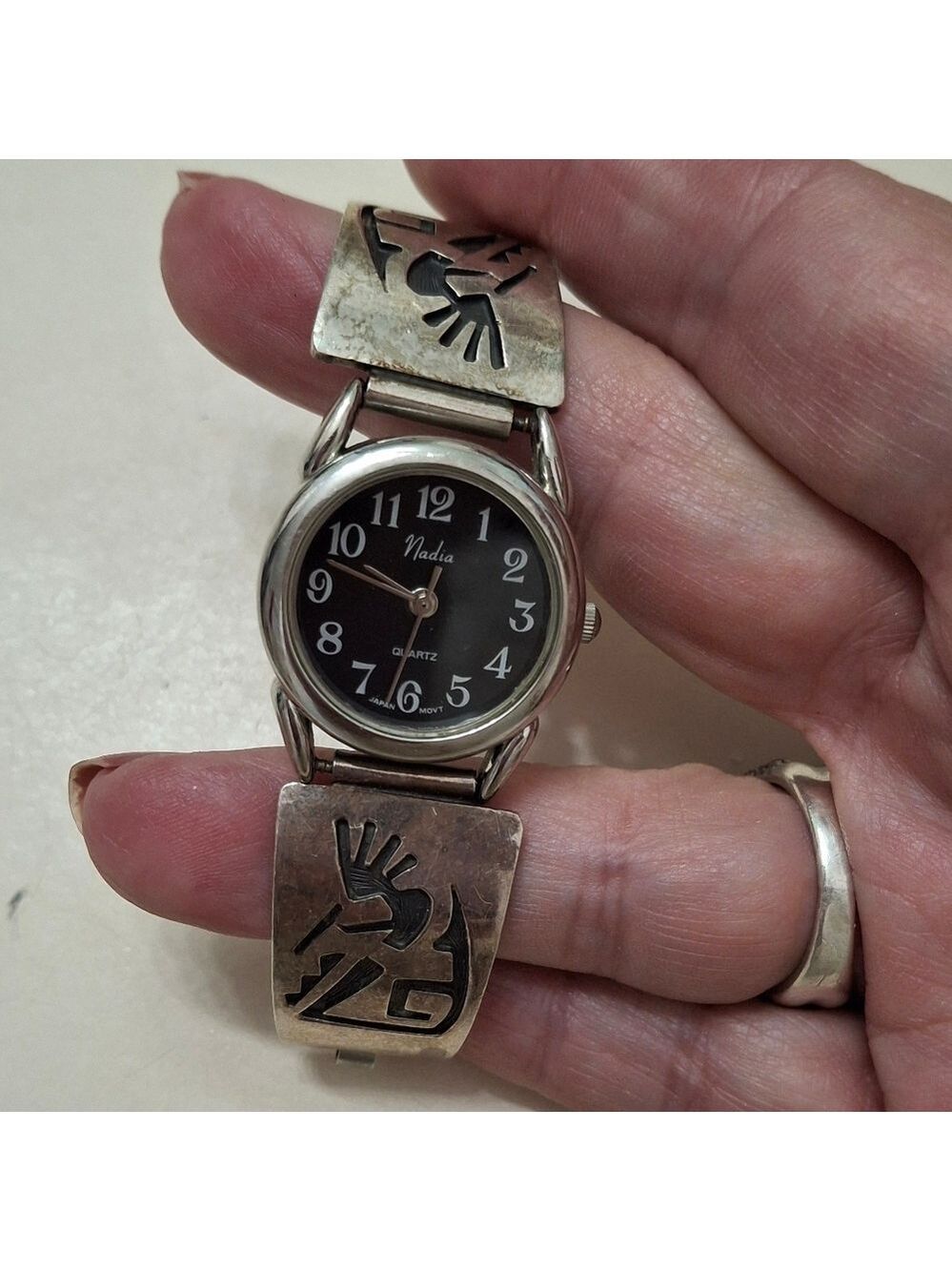 Nadia Sterling silver kokopelli watch needs A battery Vintage